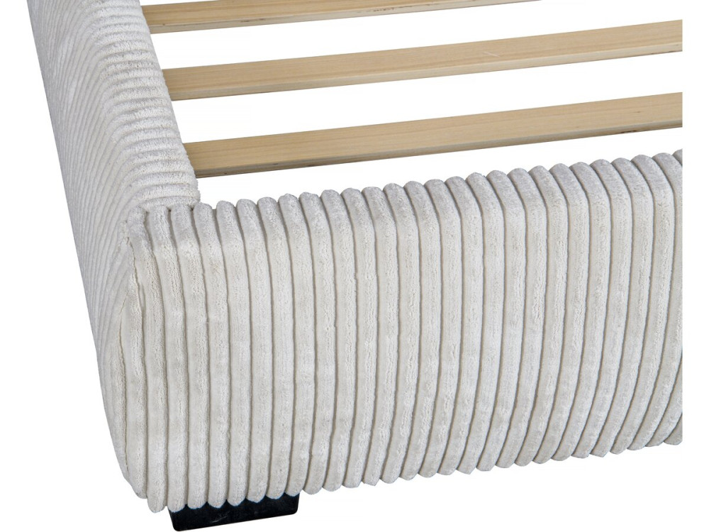 Cama de casal de veludo cotelê "Montana" - 140 x 190 cm - Bege