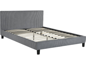 Cama de veludo cotelê "Ambre" - 160 x 200 - Cinza