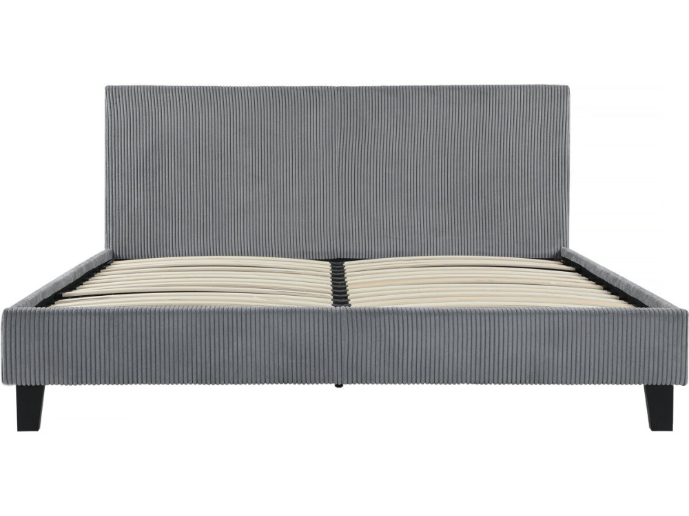 Cama de veludo cotelê "Ambre" - 160 x 200 - Cinza