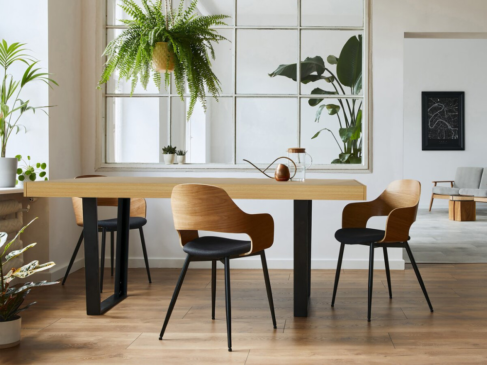 Mesa de jantar "Eloise" - 200 x 90 x 80 cm - Marrom
