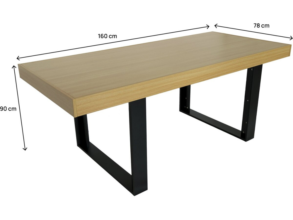 Mesa de jantar "Eloise" - 200 x 90 x 80 cm - Marrom
