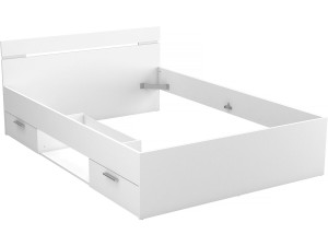 Cama de casal em madeira "Michigan" - 140 x 200 cm - Branca