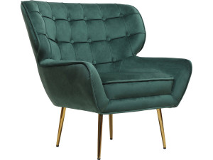 Poltrona de veludo "Austin" - 79 x 71 x 79,5 cm - Verde