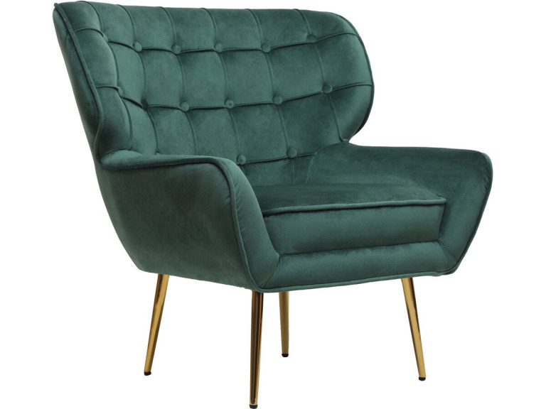 Poltrona de veludo "Austin" - 79 x 71 x 79,5 cm - Verde