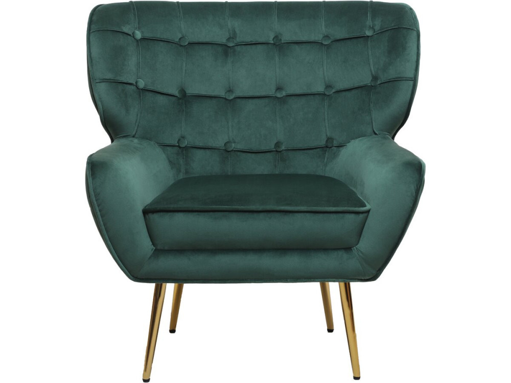 Poltrona de veludo "Austin" - 79 x 71 x 79,5 cm - Verde
