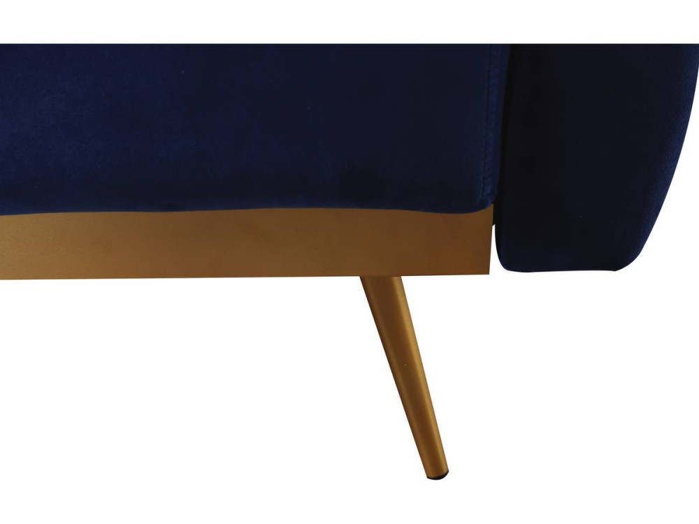 Sofá de veludo Clic Clac "Donia" - 203 x 81 x 83 cm - 3 lugares - Azul escuro