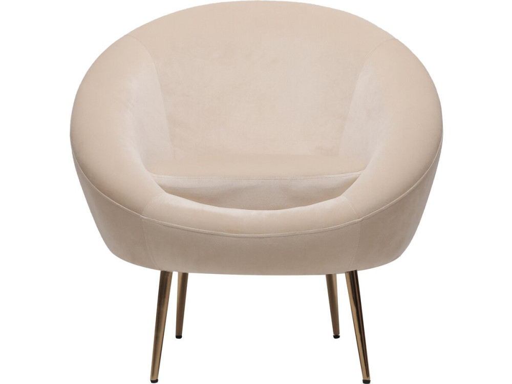 Poltrona de veludo "Cocon" - 77 x 74 x 77,5 cm - Bege