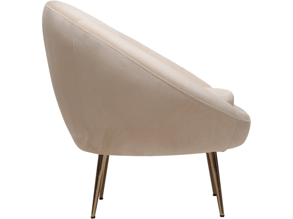 Poltrona de veludo "Cocon" - 77 x 74 x 77,5 cm - Bege