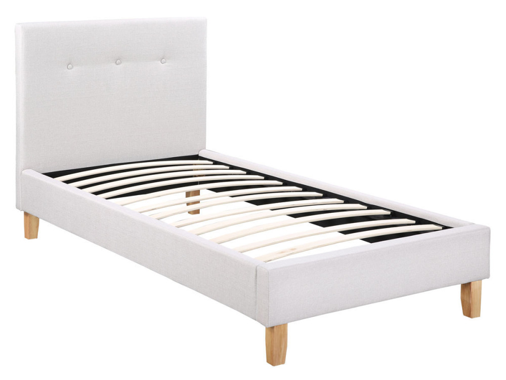 Cama "Elise" - 90 x 190 cm - Cinza claro -