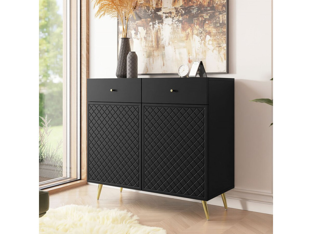 Aparador - "Temerra" - 100 x 42 x 92 cm - Preto