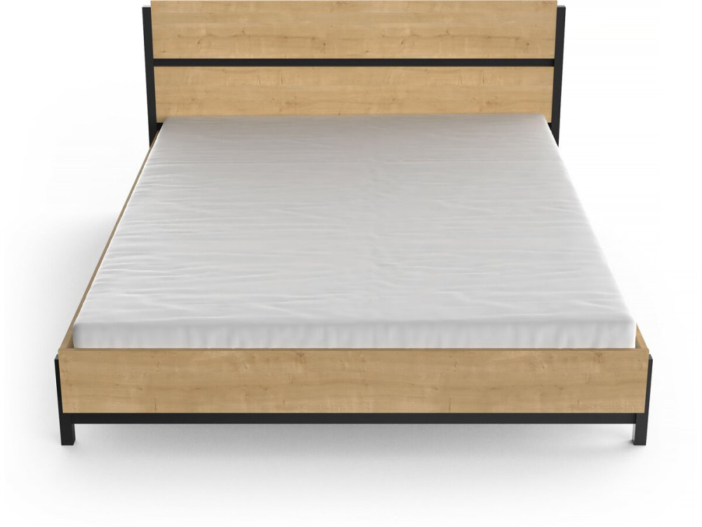 Cama de casal "Craft" - Madeira - 160 x 200 cm - Castanho