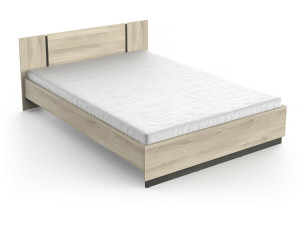 Cama de casal em madeira Watson - 140 x 200 cm - Castanho