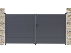 Portão de alumínio "Marc" - 299,5 x 155,9 cm - Cinza