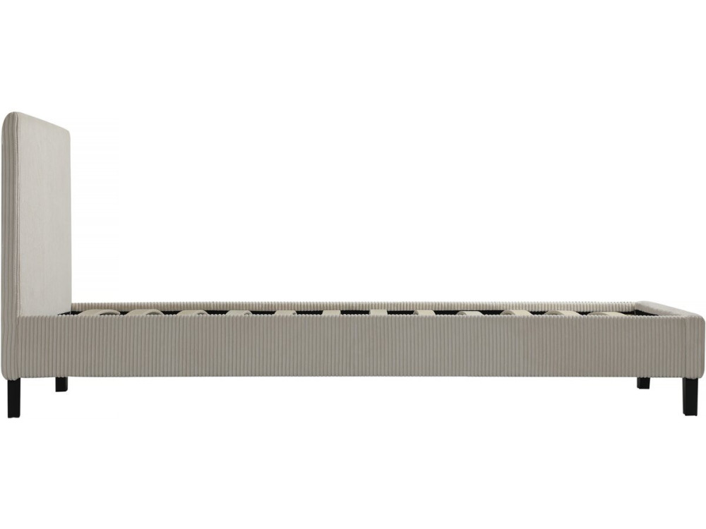 Cama de solteiro em veludo cotelê "Ambre" - 90 x 190 - Bege