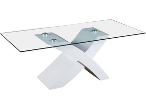 Mesa de centro retangular "Tina" - 117 x 62 x 45 cm - Branco / MDF lacado