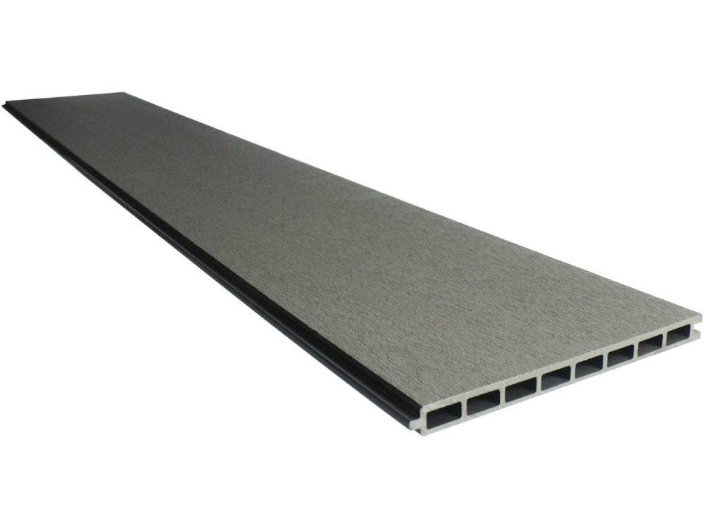 Kit Clôture de 4.8 m x H 1.6m composite et aluminium + profilé de finition - Kit de fixation offert - Ardoise