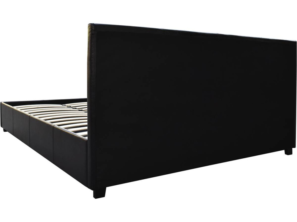 Cama de casal com baú "Carla" - 180 x 200 - Preto