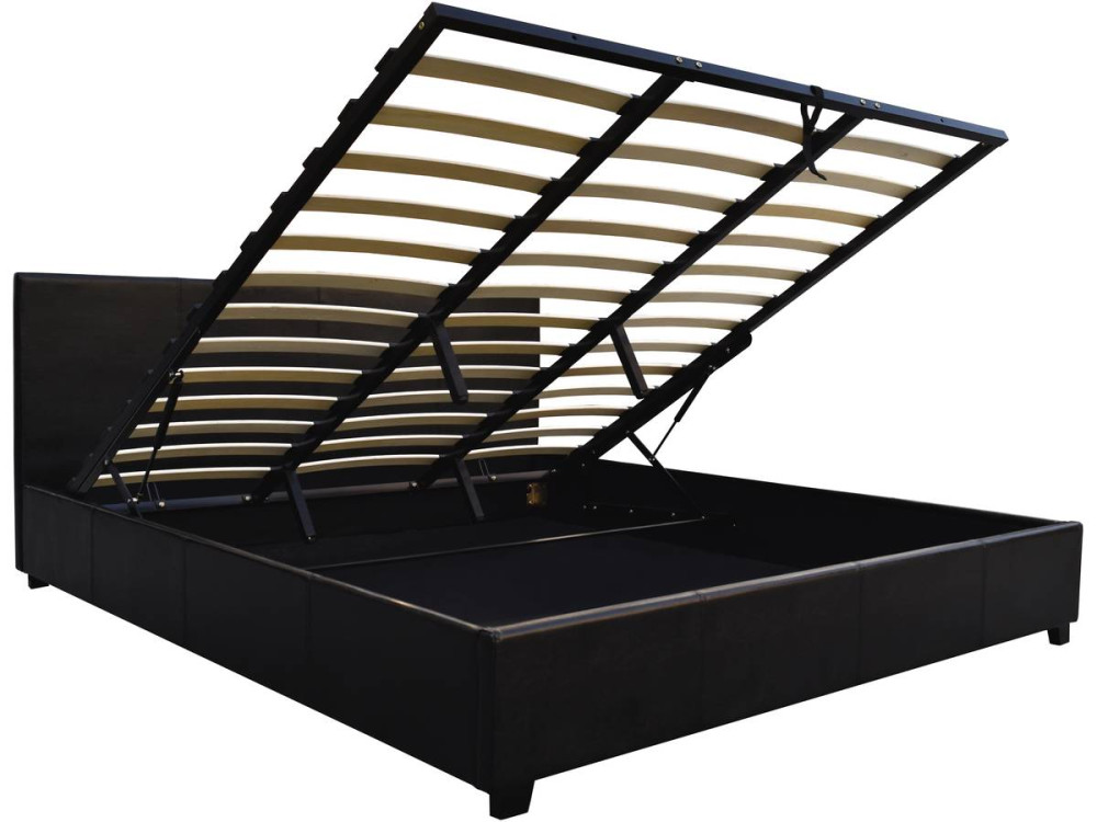 Cama de casal com baú "Carla" - 180 x 200 - Preto