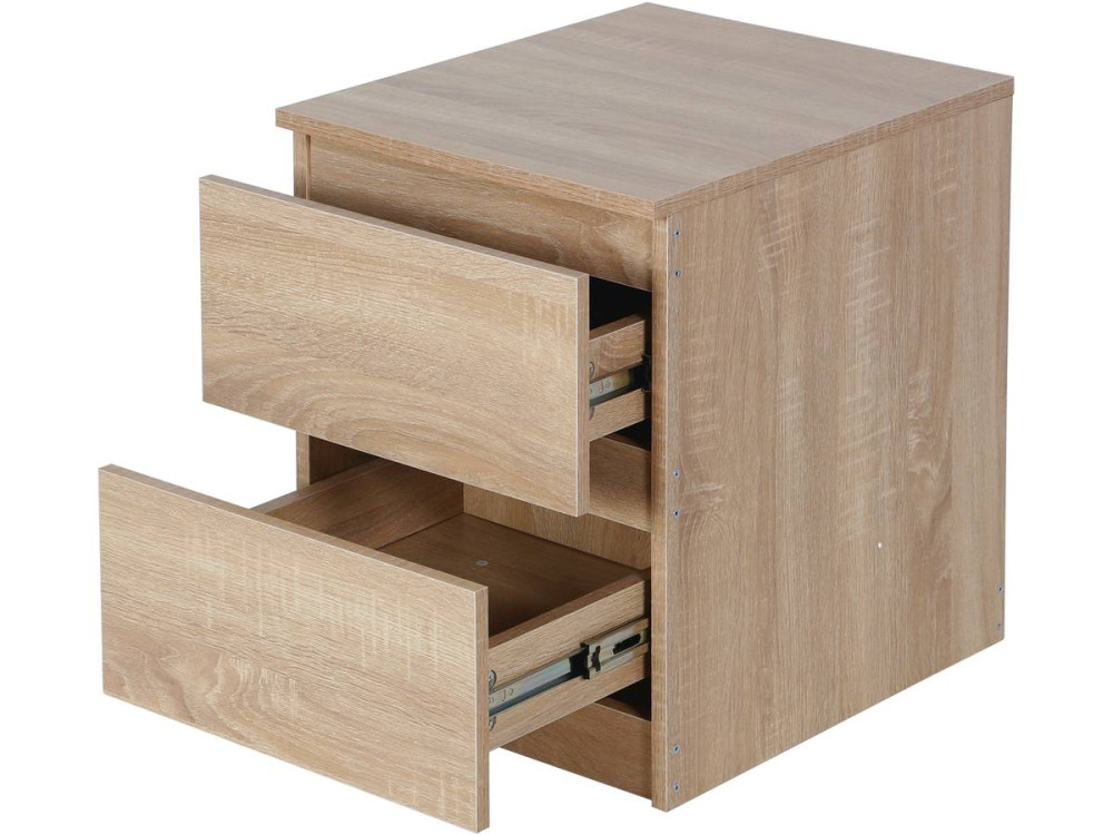 Mesa de cabeceira "Tammy" 2 gavetas - Carvalho