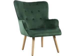 Poltrona de veludo estilo escandinavo "Odense" - 73 x 81 x 92,5 cm - 1 lugar - Verde