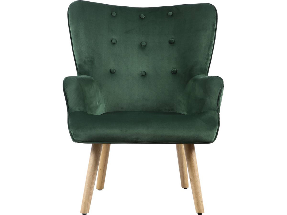 Poltrona de veludo estilo escandinavo "Odense" - 73 x 81 x 92,5 cm - 1 lugar - Verde