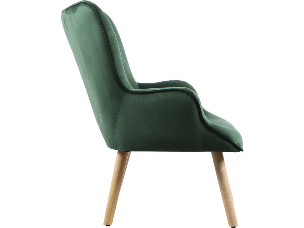 Poltrona de veludo estilo escandinavo "Odense" - 73 x 81 x 92,5 cm - 1 lugar - Verde