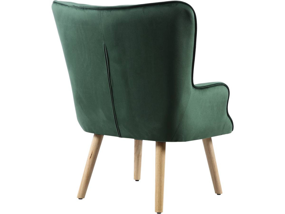 Poltrona de veludo estilo escandinavo "Odense" - 73 x 81 x 92,5 cm - 1 lugar - Verde