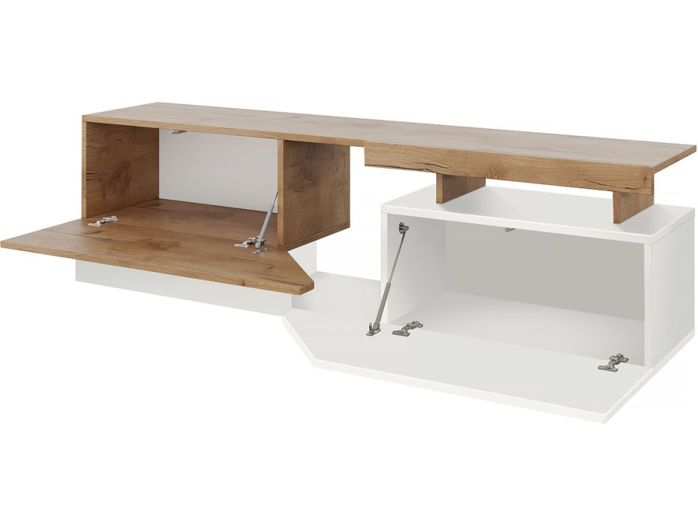 Meuble TV "Ceelias" - 160 x 46 x 35 cm - Branco/Marron