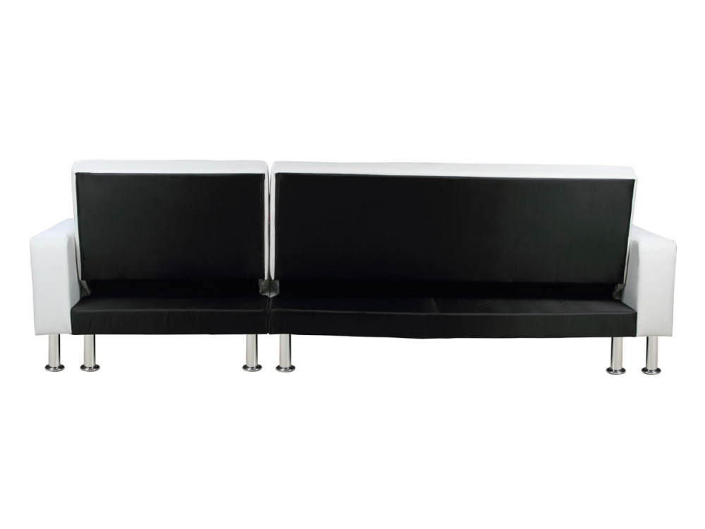 Sofá de canto conversível e reversível "Theo" - 258 x 82/147 x 82 cm - 4 lugares - Branco
