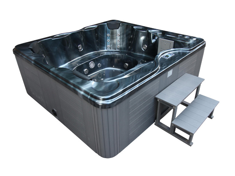 Spa "Cuba" de 6 lugares - Tanque cinza - Sistema Balboa + Bluetooth integrado - 220x210x80cm