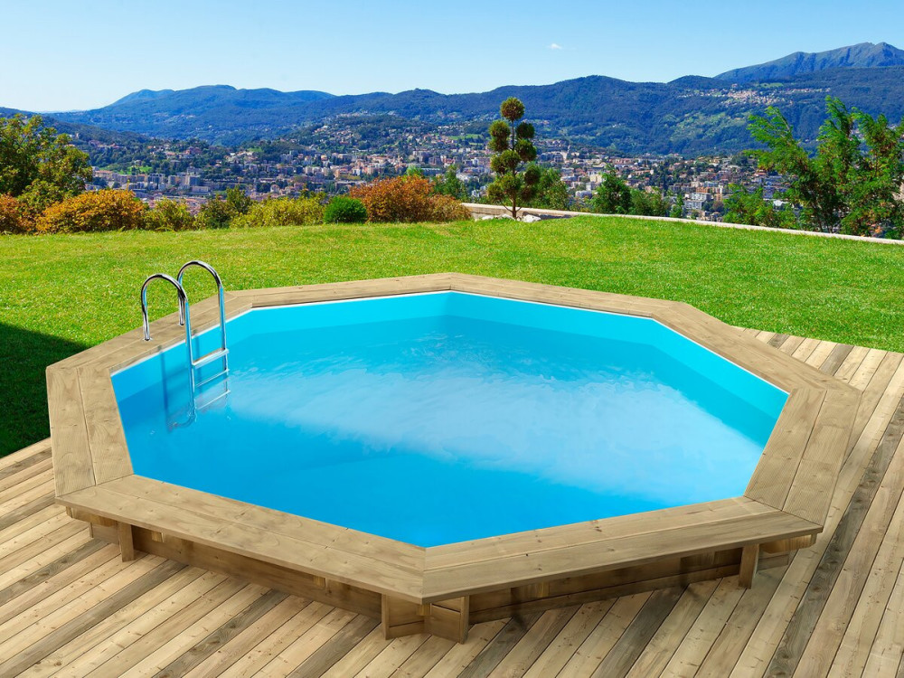 Piscina de madeira “Verona” - 5,10 x 1,20 m + Bomba de calor - Potência 6,1 kW