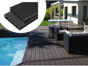 Pacote 10 m² - Tábuas de deck em compósito Honeycomb - Cinza
