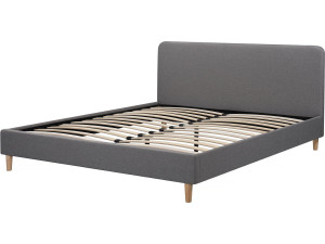 Cama de casal de tecido "Louise" 160 x 200 cm - Cinza