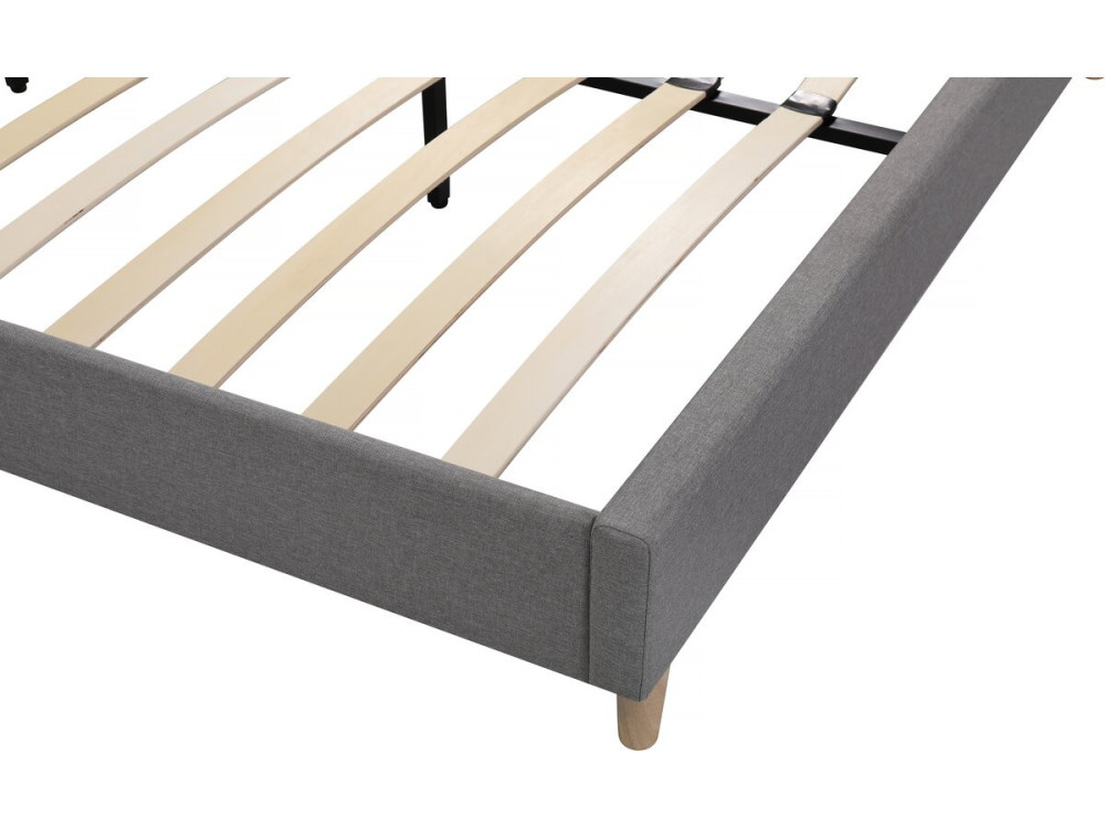 Cama de casal de tecido "Louise" 160 x 200 cm - Cinza
