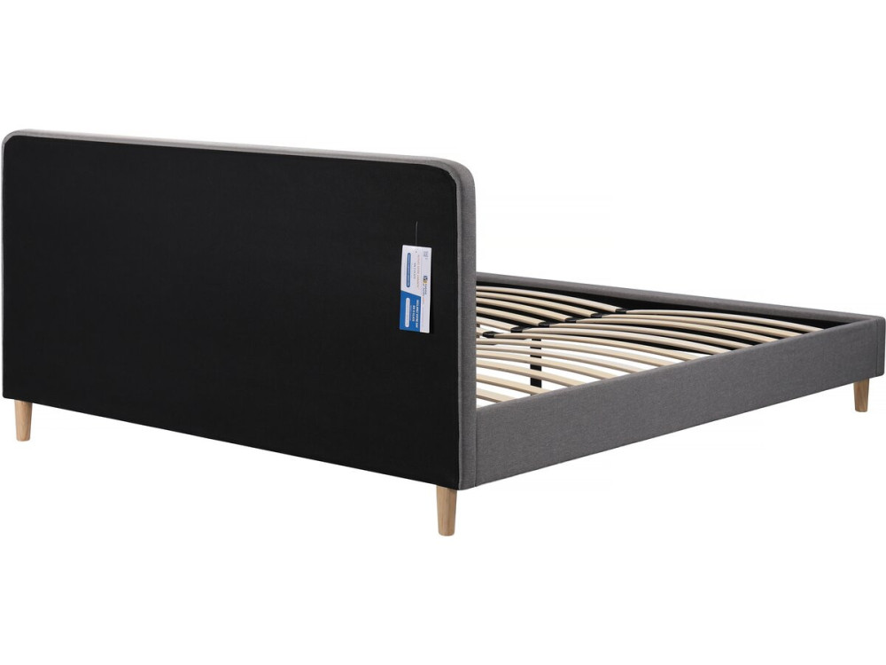 Cama de casal de tecido "Louise" 160 x 200 cm - Cinza