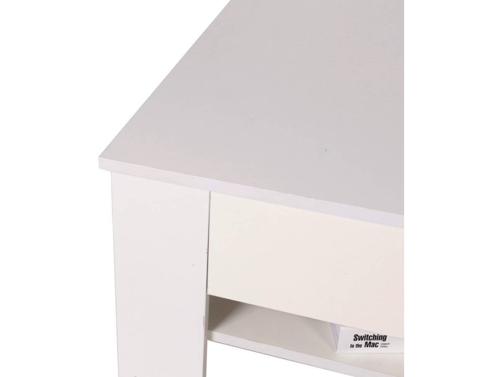 Mesa de centro com gaveta retangular "Joy" - Branco