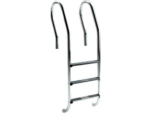 Escada mista para piscina - 5 degraus em aço inoxidável