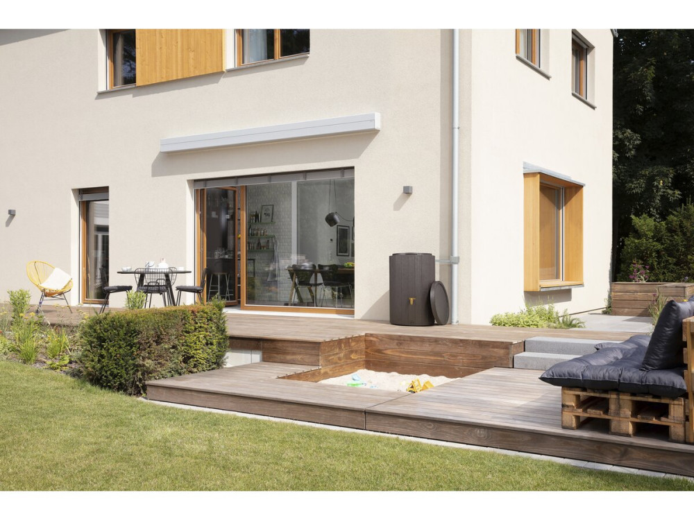 Kit récupérateur d'eau "Madera" - 220 L - Brun