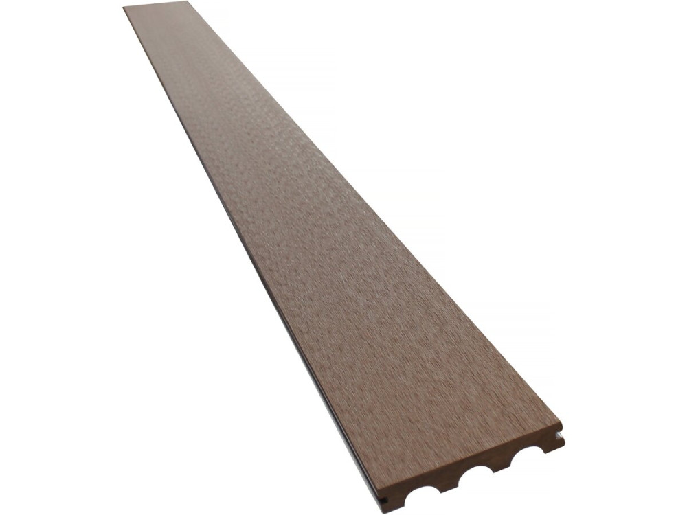 Conjunto de 3 tábuas de deck em compósito sólido - Longo: 2,4m -1 m2 - Castanho
