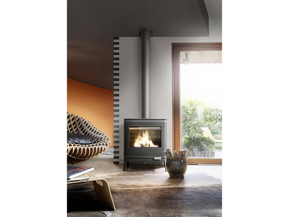 Poêle à bois en fonte "Kazan" - 65,2 x 37,2 x 76,8 cm - 9 kW - Anthracite