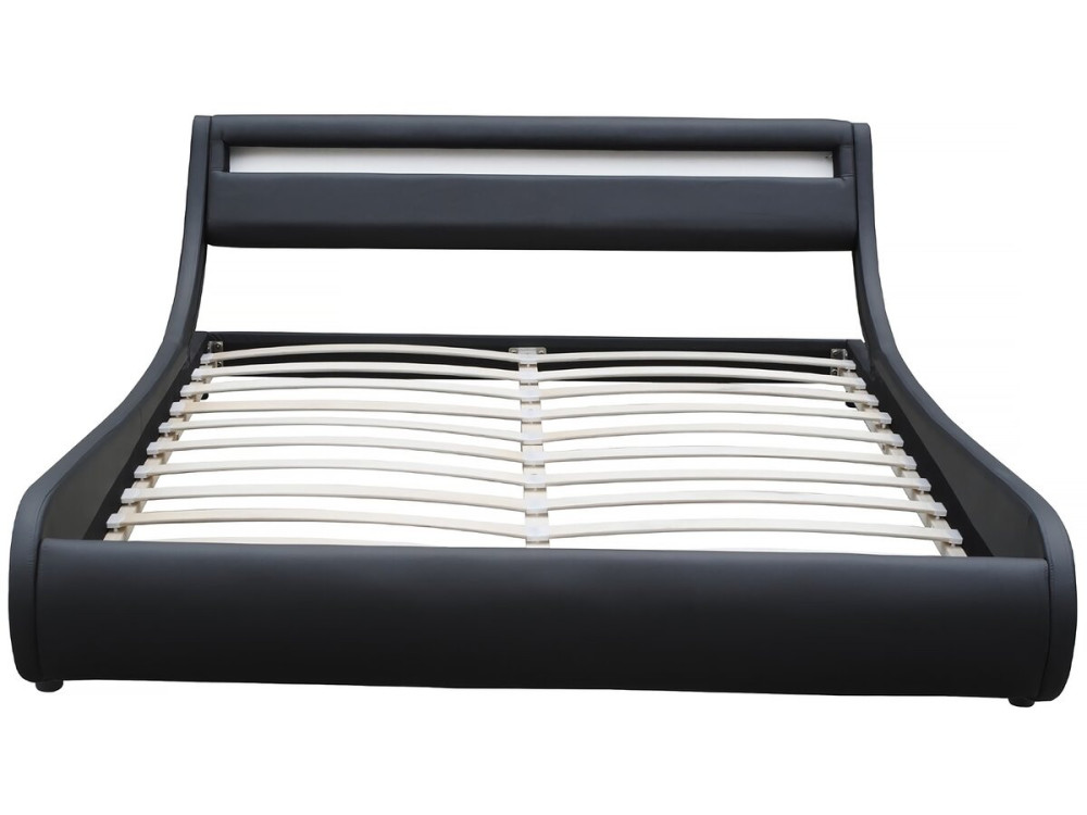 Cama LED "Natacha" - 180 x 200 cm - Preto