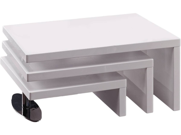 Design de baixo de mesa "Elysa" - 80 x 59 x 37,5 cm - Blanc laqué