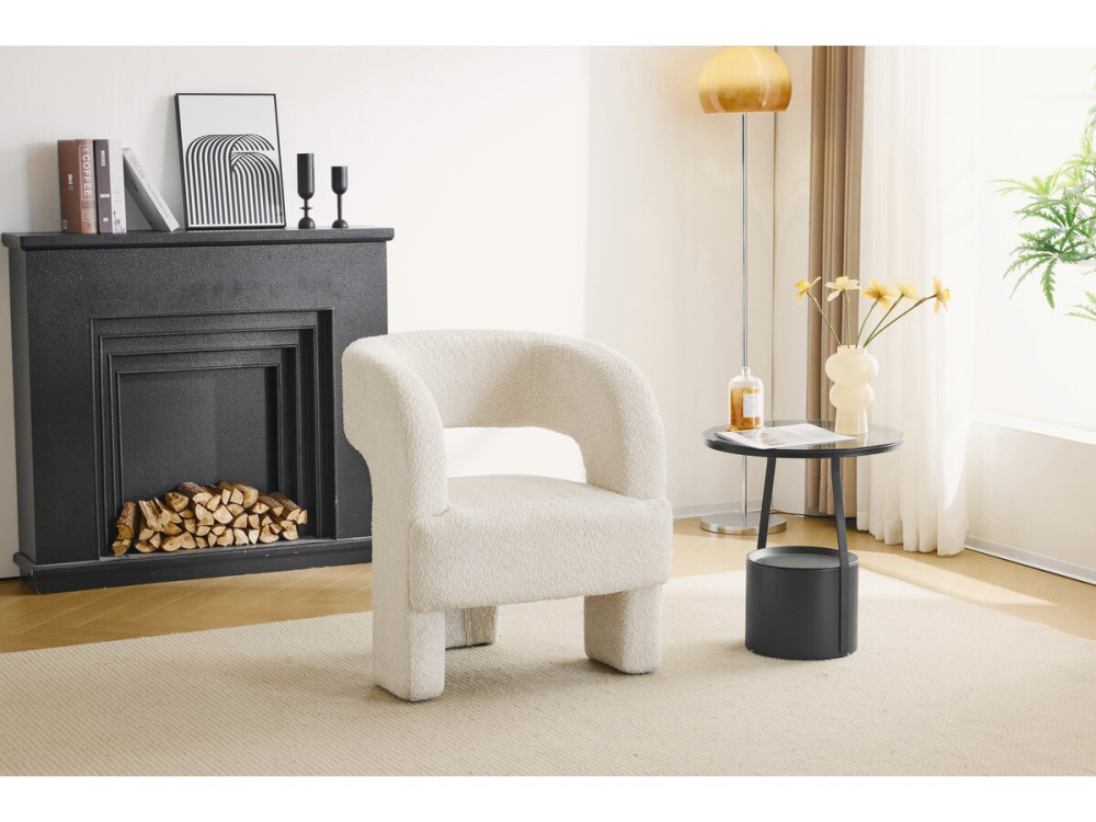 Poltrona de design "Madison" de 3 pernas - Branco
