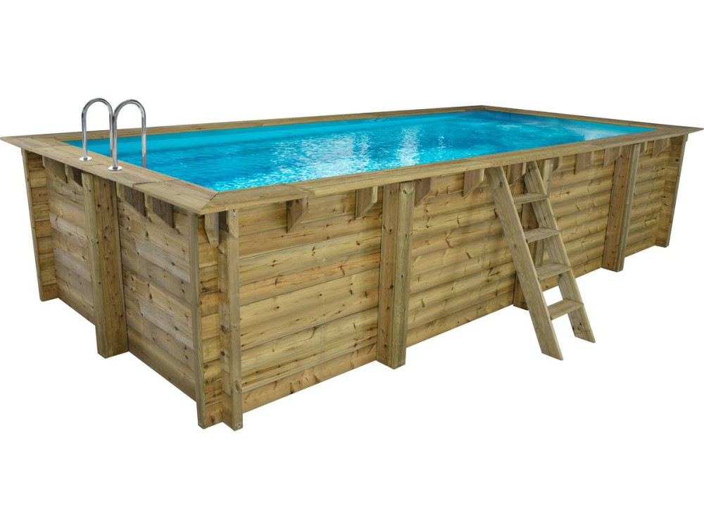 Piscina retangular de madeira "Tobago" - 6,20 x 3,00 x 1,31 m