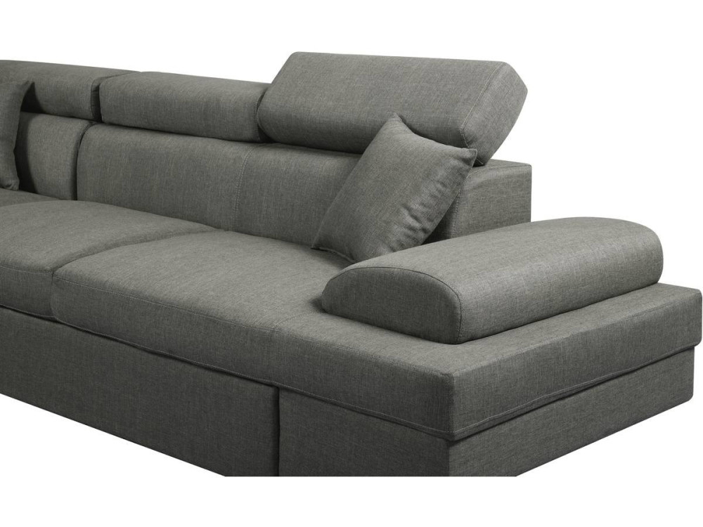 Sofá de canto "Sophia luxe" - 265 x 190,5 x 80/91 cm - Cinza - Ângulo reto