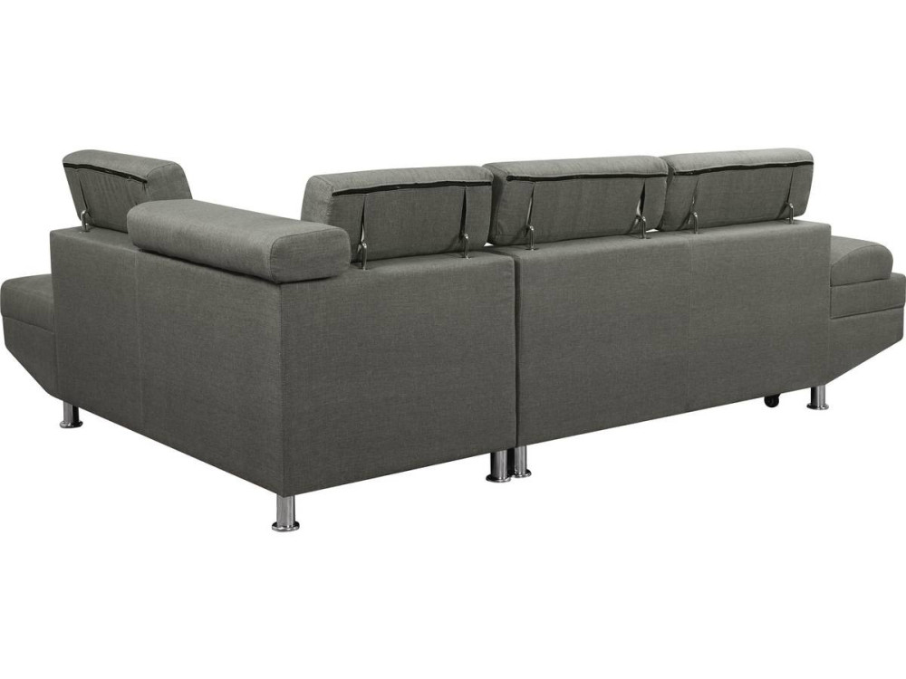 Sofá de canto "Sophia luxe" - 265 x 190,5 x 80/91 cm - Cinza - Ângulo reto