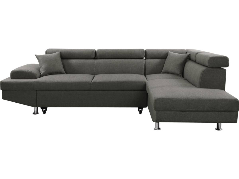 Sofá de canto "Sophia luxe" - 265 x 190,5 x 80/91 cm - Cinza - Ângulo reto