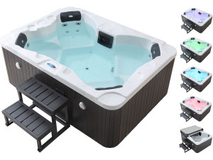 Spa LED "Haiti" 4 lugares - Alto-falantes Bluetooth integrados - Branco