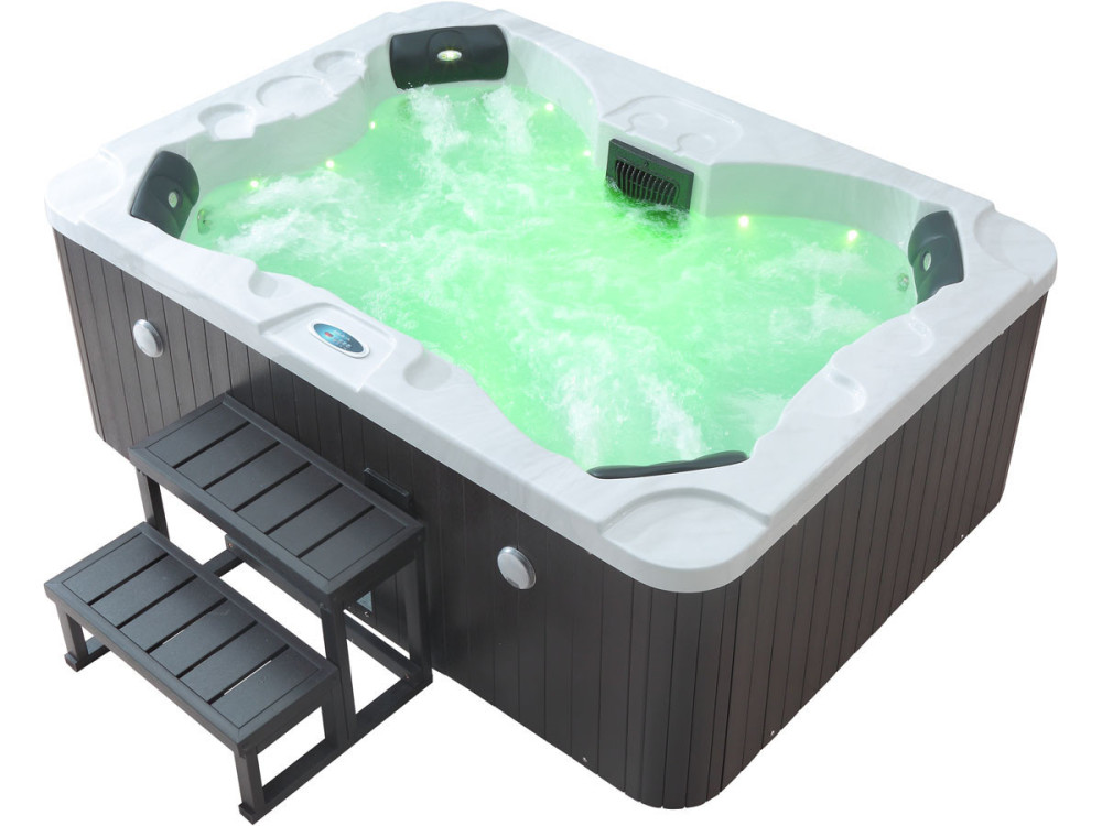 Spa LED "Haiti" 4 lugares - Alto-falantes Bluetooth integrados - Branco