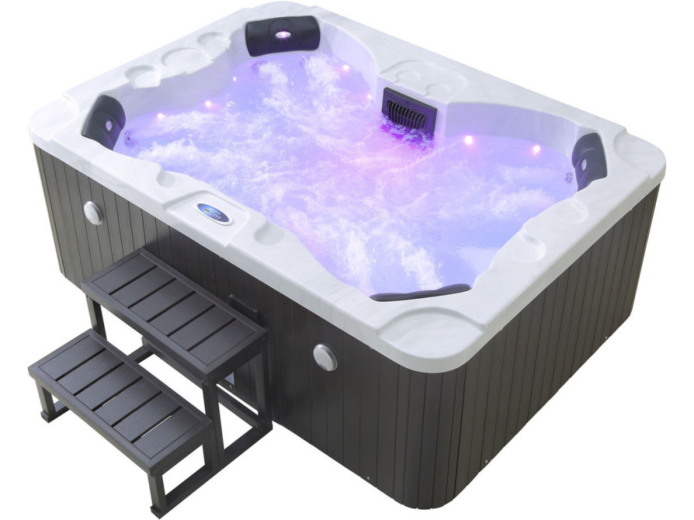 Spa LED "Haiti" 4 lugares - Alto-falantes Bluetooth integrados - Branco